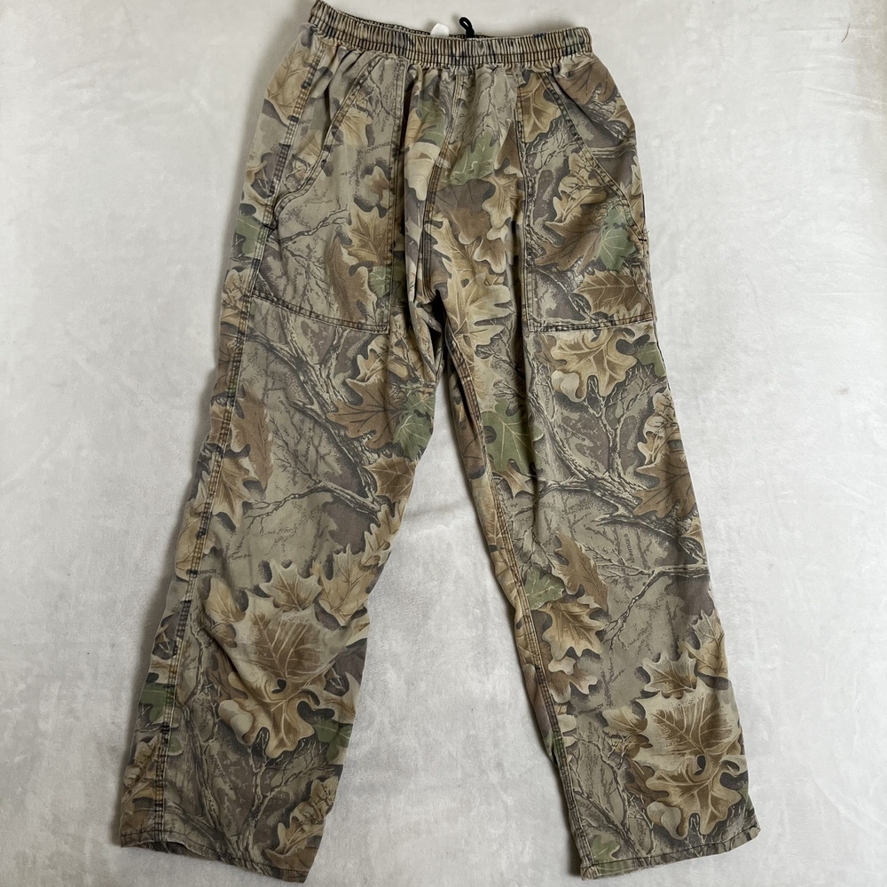 Vintage Advantage Cargo Pants Mens XL Brown Elastic Waist Hunting Made in USA